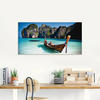 Glasbild ARTLAND "Maya Bay, Koh Phi Leh, Thailand" Bilder Gr. B/H: 125 cm x 50...