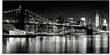 Glasbild ARTLAND "Nächtliche Skyline Manhattan I" Bilder Gr. B/H: 100 cm x 50...