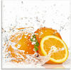 Artland Glasbild "Orange mit Spritzwasser", Süßspeisen, (1 St.), in...