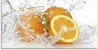 Artland Glasbild "Orange mit Spritzwasser" S&uuml;&szlig;speisen 1 Stk. tlg. in verschiedenen