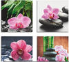 Artland Leinwandbild "Orchidee Zenstein Tropfen Spa Konzept", Zen, (4 St.), 4er...