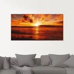 Artland Glasbild "Sch&ouml;ner Sonnenuntergang Strand" Gew&auml;sser 1 Stk. tlg. in