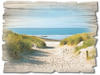 Artland Holzbild "Strand mit Sanddünen und Weg zur See", Strand, (1 St.)