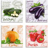 Artland Leinwandbild "Zucchini, Aubergine, Kürbis, Paprika", Lebensmittel, (4...