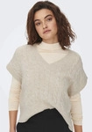 Kurzarmpullover ONLY "ONLMELODY VEST KNT", Damen, Gr. M, beige (oatmeal...