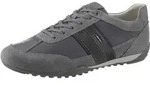 Sneaker GEOX "U WELLS C", Herren, Gr. 41, grau (dunkelgrau), Synthetik, Textil,