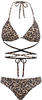 Triangel-Bikini BRUNO BANANI Gr. 38, Cup A/B, braun (braun, bedruckt) Damen