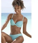 B&uuml;gel-Bikini S.OLIVER, Damen, Gr. 40, Cup D, gr&uuml;n (mint, wei&szlig;),