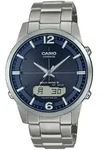 Funkchronograph CASIO FUNK, silber (titansilberfarben, dunkelblau), Armbanduhren,