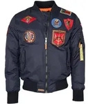 Bomberjacke TOP GUN "im Pilotenstil mit Patches TG20191053", Herren, Gr. 56 (XXL),