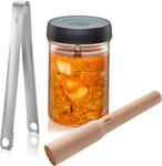 GEFU Fermentationsglas "NATIVO" 1L Fermentationsglas mit Deckel, Beschwerungsgewicht,