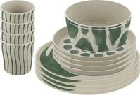 KOZIOL Kombiservice "Geschirr-Set, Service CONNECT SET MONSTERA" Made in Germany, 16