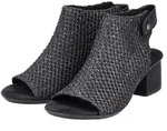 Sandalette RIEKER, Damen, Gr. 42, schwarz (schwarz, schwarz), Textil, Schuhe
