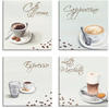 Artland Leinwandbild "Cappuccino Espresso Latte Macchiato", Getränke, (4 St.),...