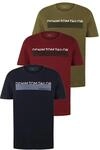TOM TAILOR Denim Rundhalsshirt Packung, 3 Stk. mit Logo Print