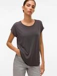Vero Moda Kurzarmshirt "VMAVA PLAIN SS TOP JRS NOOS" Materialmix, regular fit