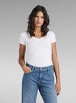 T-Shirt G-STAR "Base V-Neck Cap Top", Damen, Gr. L, wei&szlig;, Obermaterial: 95%