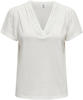 V-Shirt ONLY "ONLBENITA S/S V-NECK TOP JRS" Gr. M (38), rot (cloud dancer) Damen