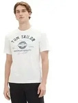 T-Shirt TOM TAILOR, Herren, Gr. M, wei&szlig;, Single Jersey, Obermaterial: 100%