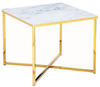 Beistelltisch SALESFEVER Tische Gr. B/H/T: 50 cm x 42 cm x 50 cm, Weiß/Gold, weiß