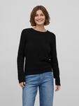 Rundhalspullover VILA "VIDALO O-NECK L/S KNIT TOP- NOOS", Damen, Gr. XS, schwarz,