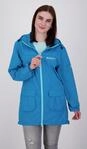 Regenmantel DEPROC ACTIVE "ROBSON LONG WOMEN", Damen, Gr. 36 (S), blau (petrol), 100%