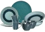 Geschirr-Set LEONARDO "Tafelservice Matera 10er Set", blau, 10, Keramik,