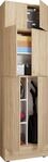VCM Mehrzweckschrank "Holz Besenschrank Staubsauger Putzschrank Lona SA" 1 Stk. tlg.