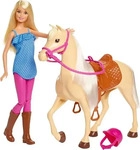 Mattel FXH13, Barbie Puppe blond Reiterin & Pferd von Mattel