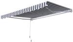 Outsunny Gelenkarmmarkise grau B/H/L: ca. 350x0,3x250 cm