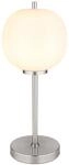 GLOBO Tischleuchte nickel Glas Metall H/D: ca. 45x18,5 cm 1 Brennstellen