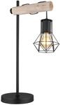 GLOBO Tischleuchte schwarz Metall B/H/T: ca. 18x55x33 cm E27 1 Brennstellen
