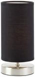 Brilliant Tischleuchte Claire schwarz nickel matt Stoff Metall H/D: ca. 25,5x12...