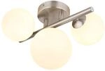 GLOBO Deckenleuchte nickel matt Metall B/H/T: ca. 23,5x20,5x28,5 cm G9 3 Brennstellen