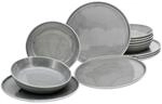 CreaTable Tafelservice Chef Collection grau Porzellan 12 tlg.