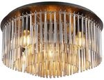 GLOBO Pendelleuchte Gorley Rauch schwarz Glas Metall H/D: ca. 25x50 cm E27 5