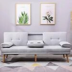 HOMCOM Schlafsofa 833-663 hellgrau B/H/T: ca. 181x78x77 cm
