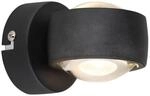 GLOBO LED-Wandleuchte schwarz Metall B/H: ca. 7,5x7 cm