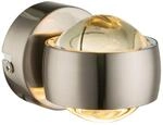 GLOBO LED-Wandleuchte nickel matt Metall Glas B/H/L: ca. 7,5x7x10 cm 2 Brennstellen