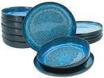 CreaTable Tafelservice Nordic Fjord blau Steinzeug 12 tlg.