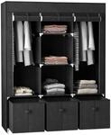 HOMCOM Kleiderschrank schwarz Polypropylen B/H/L: ca. 43x125x162,5 cm
