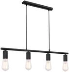 GLOBO Pendelleuchte MARTHA 54008-4H schwarz Metall B/H/L: ca. 5,2x120x80 cm E27...