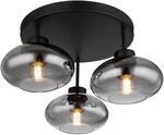 GLOBO Deckenleuchte schwarz Metall H/D: ca. 24x40 cm E27 3 Brennstellen