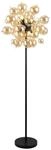 GLOBO Stehlampe mattschwarz Glas Metall H/D: ca. 155x55 cm 6 Brennstellen