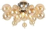 GLOBO Deckenleuchte mattschwarz Glas Metall H/D: ca. 28x55 cm 3 Brennstellen