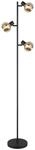GLOBO Stehlampe Rauch schwarz Glas Metall B/H/T: ca. 23x154x25 cm E14 3 Brennstellen