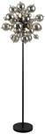 GLOBO Stehlampe mattschwarz Metall Glas H/D: ca. 155x55 cm 6 Brennstellen