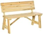 Outsunny Gartenbank natur Kiefer B/H/T: ca. 116x80x56 cm
