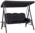 Outsunny Hollywoodschaukel schwarz Metall B/H/L: ca. 116x183x206 cm