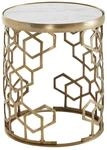 Beistelltisch gold Optik wei&szlig; Marmor Optik Aluminium Marmor B/H/T/D: ca. 46x46x55x44